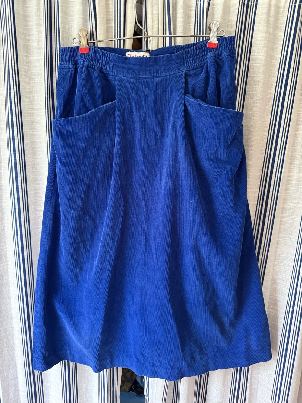 Vintage Talbots Blue Corduroy Mid-Length Skirt